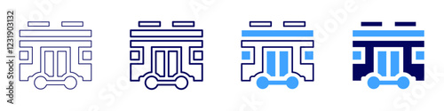 Railway control icon in 4 different styles. Thin Line, Line, Bold, and Bold Line. Duotone style. Editable stroke