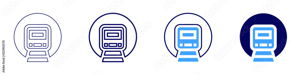 Railway icon in 4 different styles. Thin Line, Line, Bold, and Bold Line. Duotone style. Editable stroke Railway icon in 4 different styles. Thin Line, Line, Bold, and Bold Line. Duotone style. Editable stroke