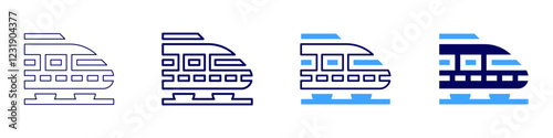 Railway platform icon in 4 different styles. Thin Line, Line, Bold, and Bold Line. Duotone style. Editable stroke