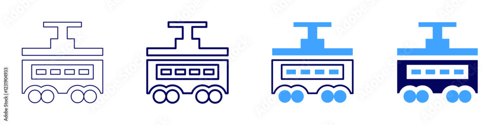 Railway transfer icon in 4 different styles. Thin Line, Line, Bold, and Bold Line. Duotone style. Editable stroke Railway transfer icon in 4 different styles. Thin Line, Line, Bold, and Bold Line. Duotone style. Editable stroke