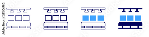 Seat icon in 4 different styles. Thin Line, Line, Bold, and Bold Line. Duotone style. Editable stroke