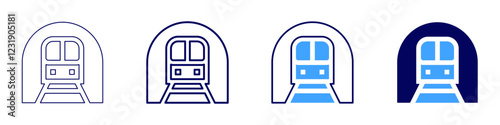 Train bookings icon in 4 different styles. Thin Line, Line, Bold, and Bold Line. Duotone style. Editable stroke