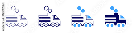 Train driver icon in 4 different styles. Thin Line, Line, Bold, and Bold Line. Duotone style. Editable stroke