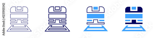 Train icon in 4 different styles. Thin Line, Line, Bold, and Bold Line. Duotone style. Editable stroke