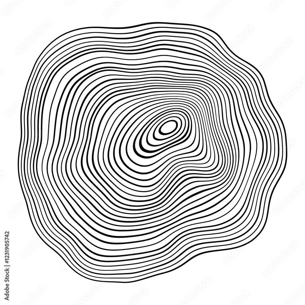 Log cut, vector illustration, tree rings pattern, shades of gray Log cut, vector illustration, tree rings pattern, shades of gray