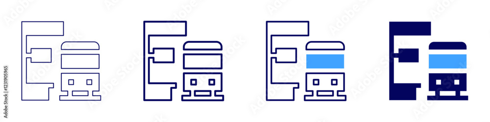 Train reservation icon in 4 different styles. Thin Line, Line, Bold, and Bold Line. Duotone style. Editable stroke Train reservation icon in 4 different styles. Thin Line, Line, Bold, and Bold Line. Duotone style. Editable stroke