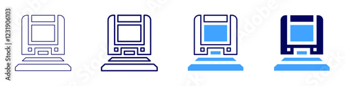 Train tickets icon in 4 different styles. Thin Line, Line, Bold, and Bold Line. Duotone style. Editable stroke