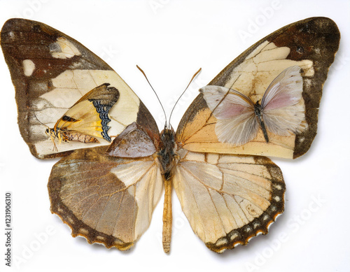 Vintage butterfly collage element photo