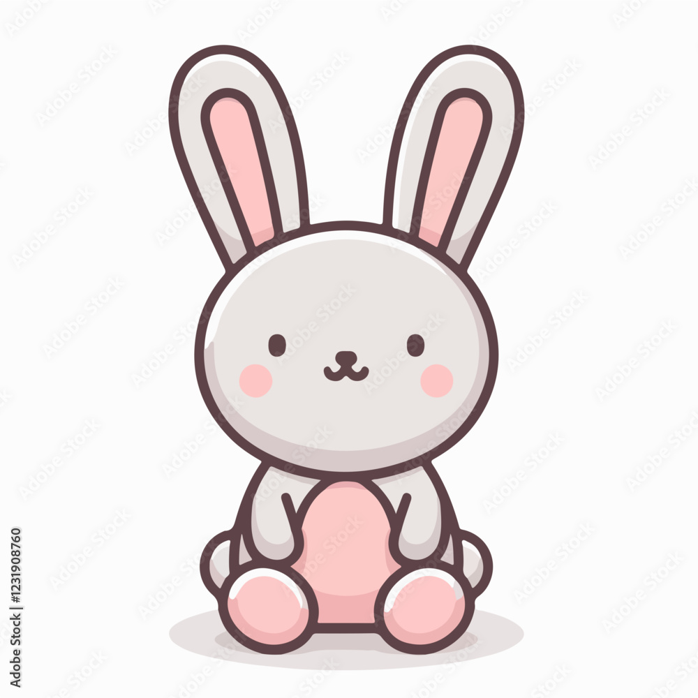 Adorable Bunny Illustration: A charming cartoon bunny rabbit, depicted in soft pastel colors, sits peacefully. Adorable Bunny Illustration: A charming cartoon bunny rabbit, depicted in soft pastel colors, sits peacefully.