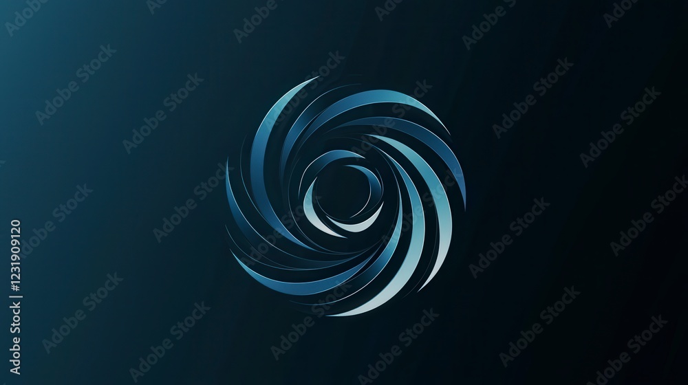 Sleek Futuristic Abstract Design in Blue Swirl Pattern Sleek Futuristic Abstract Design in Blue Swirl Pattern