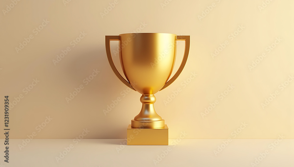Golden trophy on plain background Golden trophy on plain background