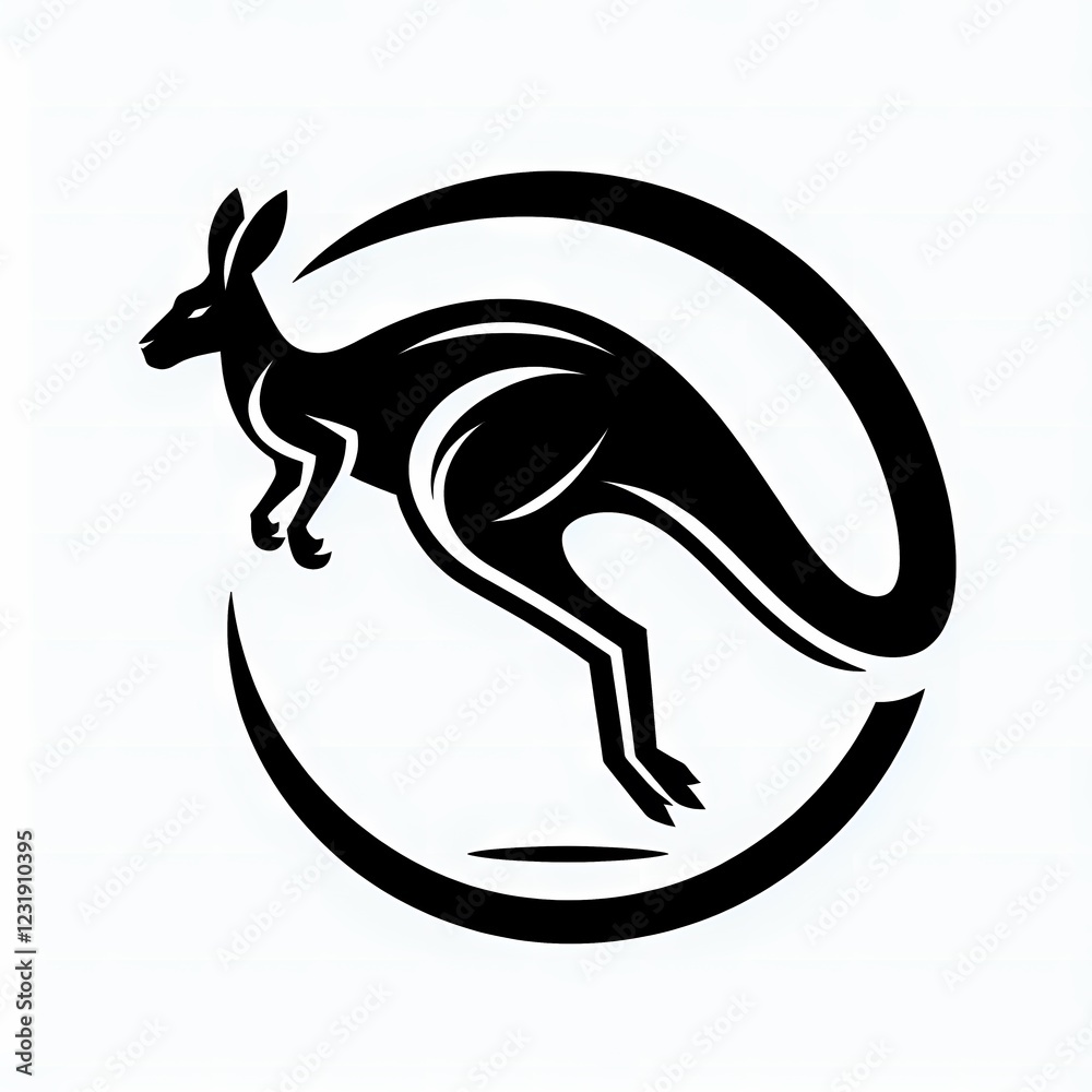 Fototapeta premium High-contrast kangaroo artwork highlighting energy and dynamic movement