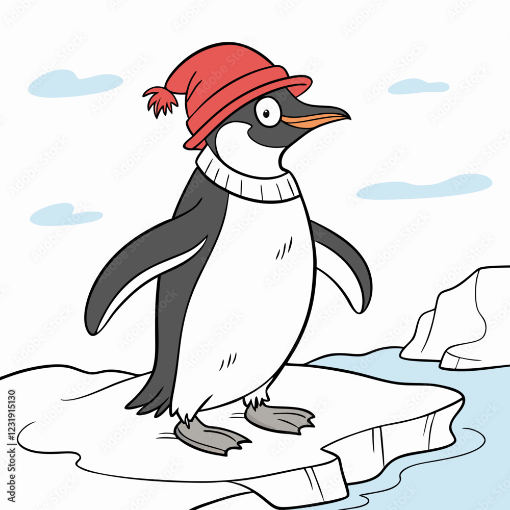 Fototapeta premium A penguin with a hat