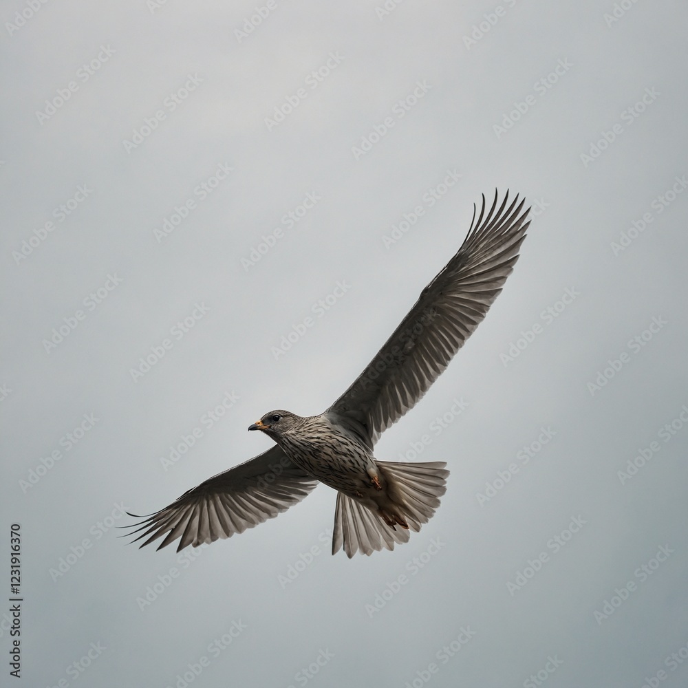 Fototapeta premium A minimalist outline of a bird in flight, elegantly simple.