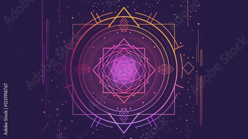 Crown Chakra Sahasrara Tantrism Flat Vector Illustration for Spiritual Designs photo