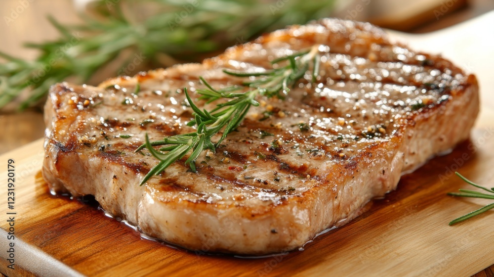 A close-up of a seared New York strip steak on a cutting board, with the crispy edges and tender interior clearly visible under soft lighting A close-up of a seared New York strip steak on a cutting board, with the crispy edges and tender interior clearly visible under soft lighting