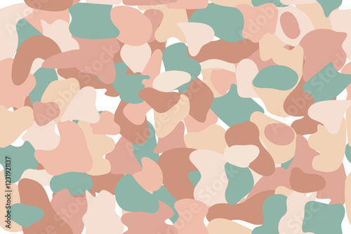 Seamless pattern of organic spots. Repeating print pebbles stones mosaic textured background. Abstract liquid shapes. Trendy modern design for presentations, banners, posters, fabric. Vector. Vector i