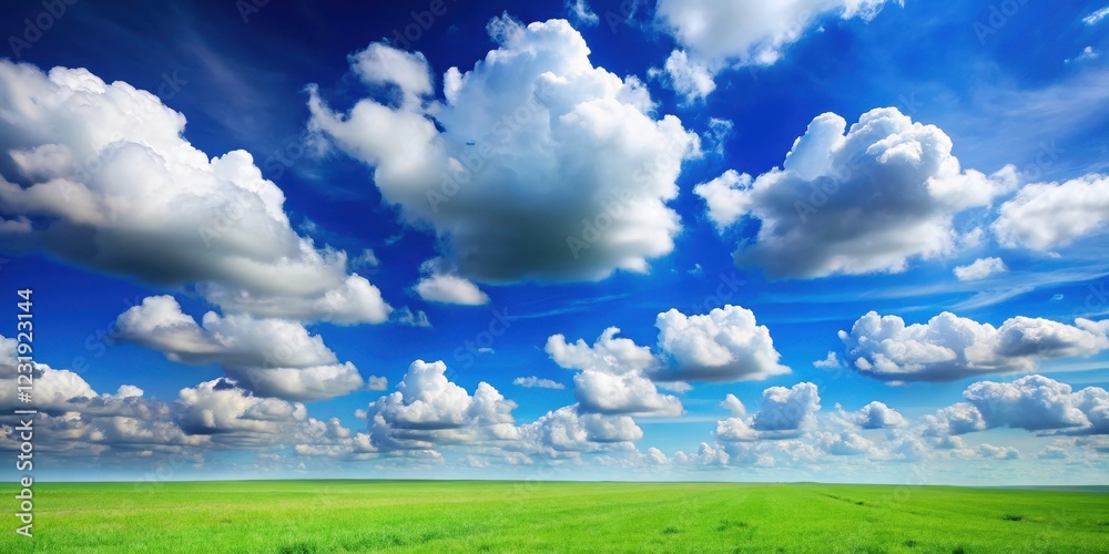 A serene landscape with a vast blue sky and puffy white clouds , landscape, serene, landscape, serene, peaceful A serene landscape with a vast blue sky and puffy white clouds , landscape, serene, landscape, serene, peaceful
