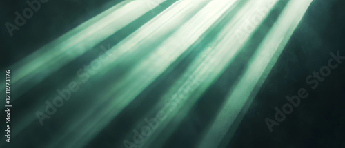 Soft diffused light rays illuminate a dark background with gentle ambiance