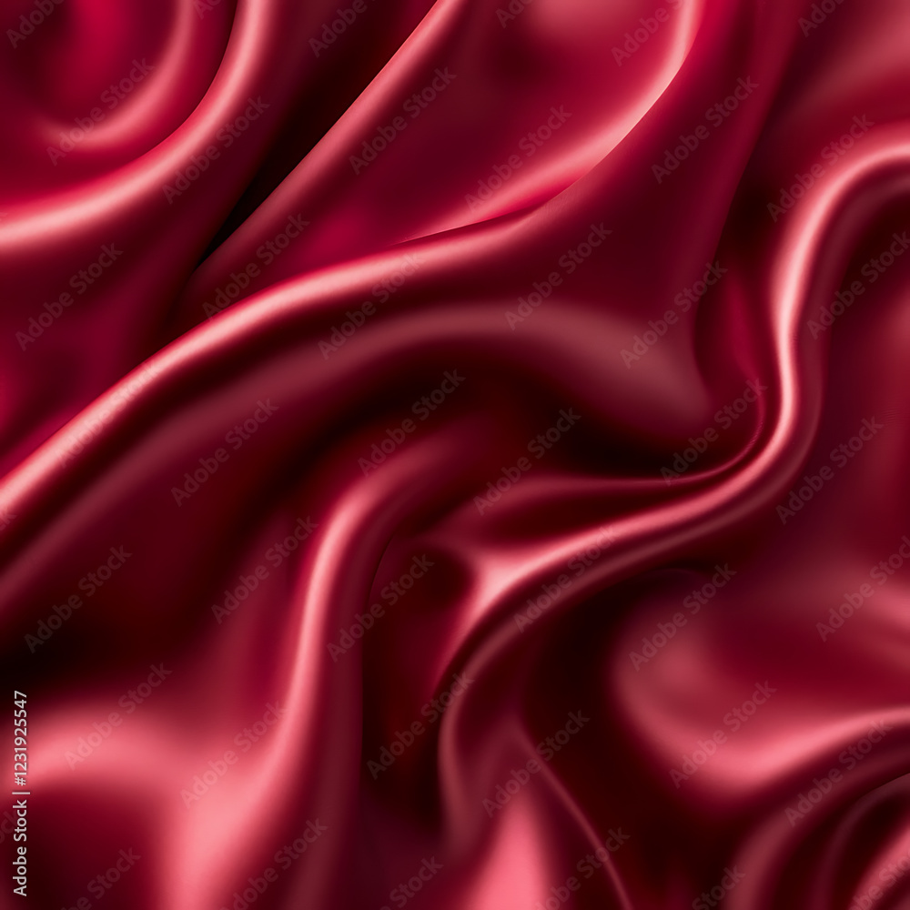 Obraz premium Claret Red silk satin fabric. Elegant abstract background. Liquid wave effect or silk with soft wavy folds.