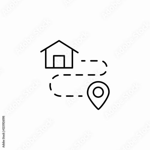 location destination route icon sign vector