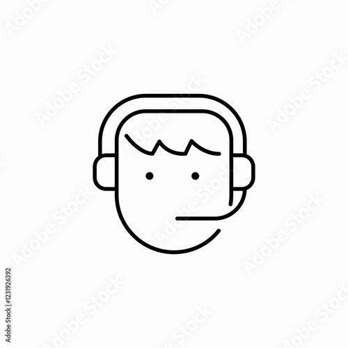 male customer service agent icon sign vector