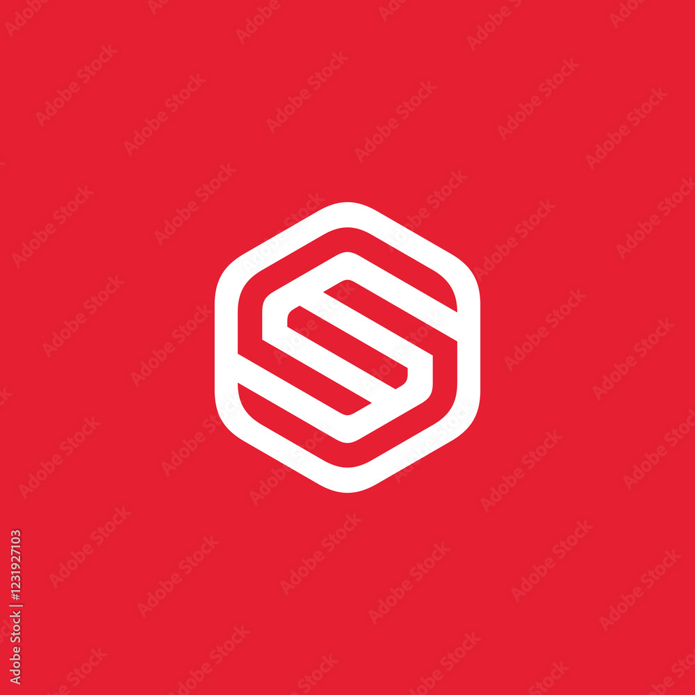 abstract hexagon letter s logo design vector template