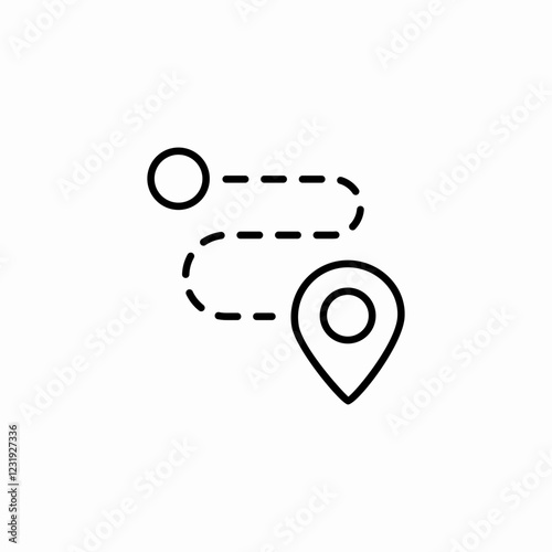 navigation route icon sign vector