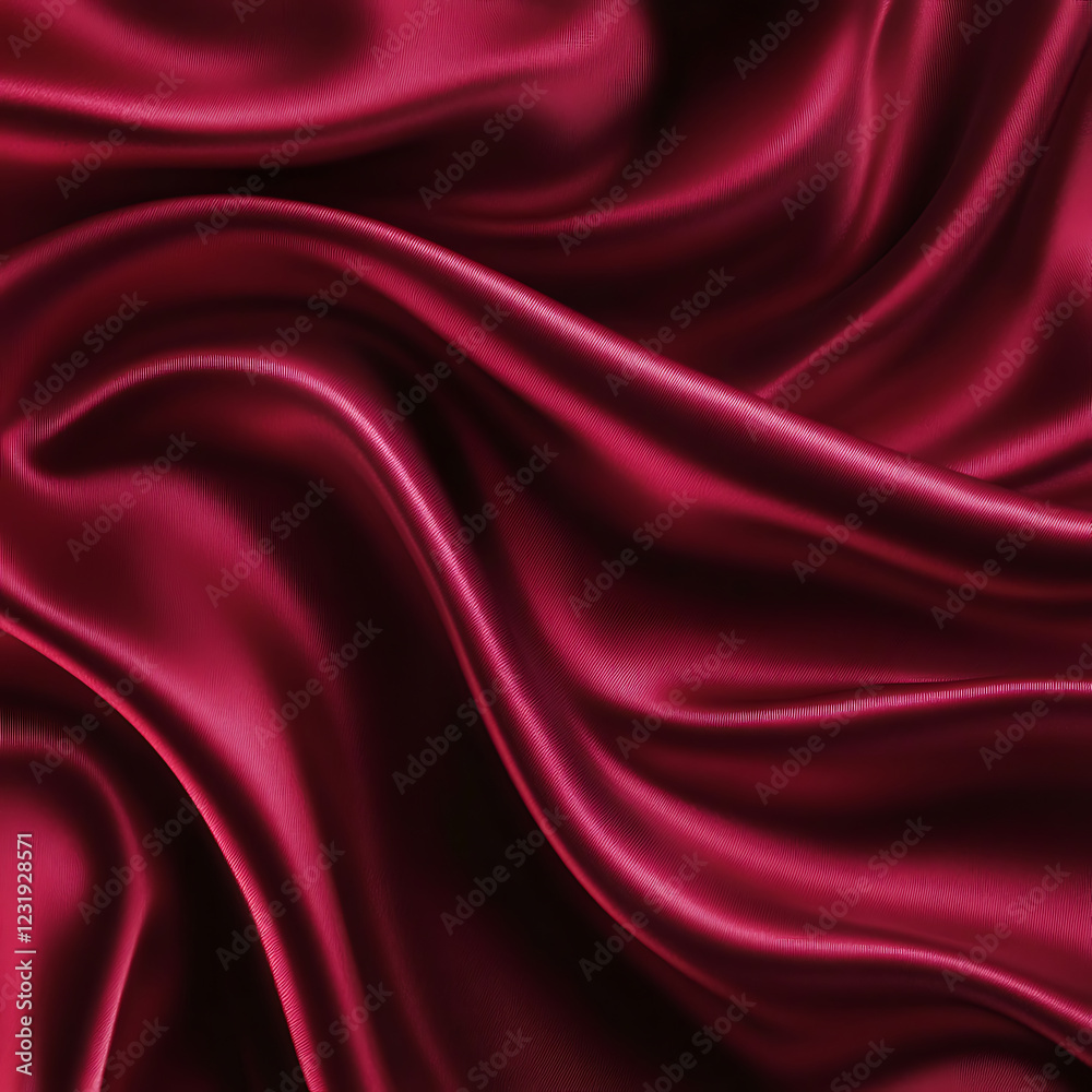 Obraz premium Claret Red silk satin fabric. Elegant abstract background. Liquid wave effect or silk with soft wavy folds.