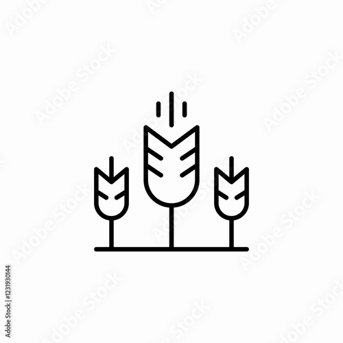 wheat field icon sign vector