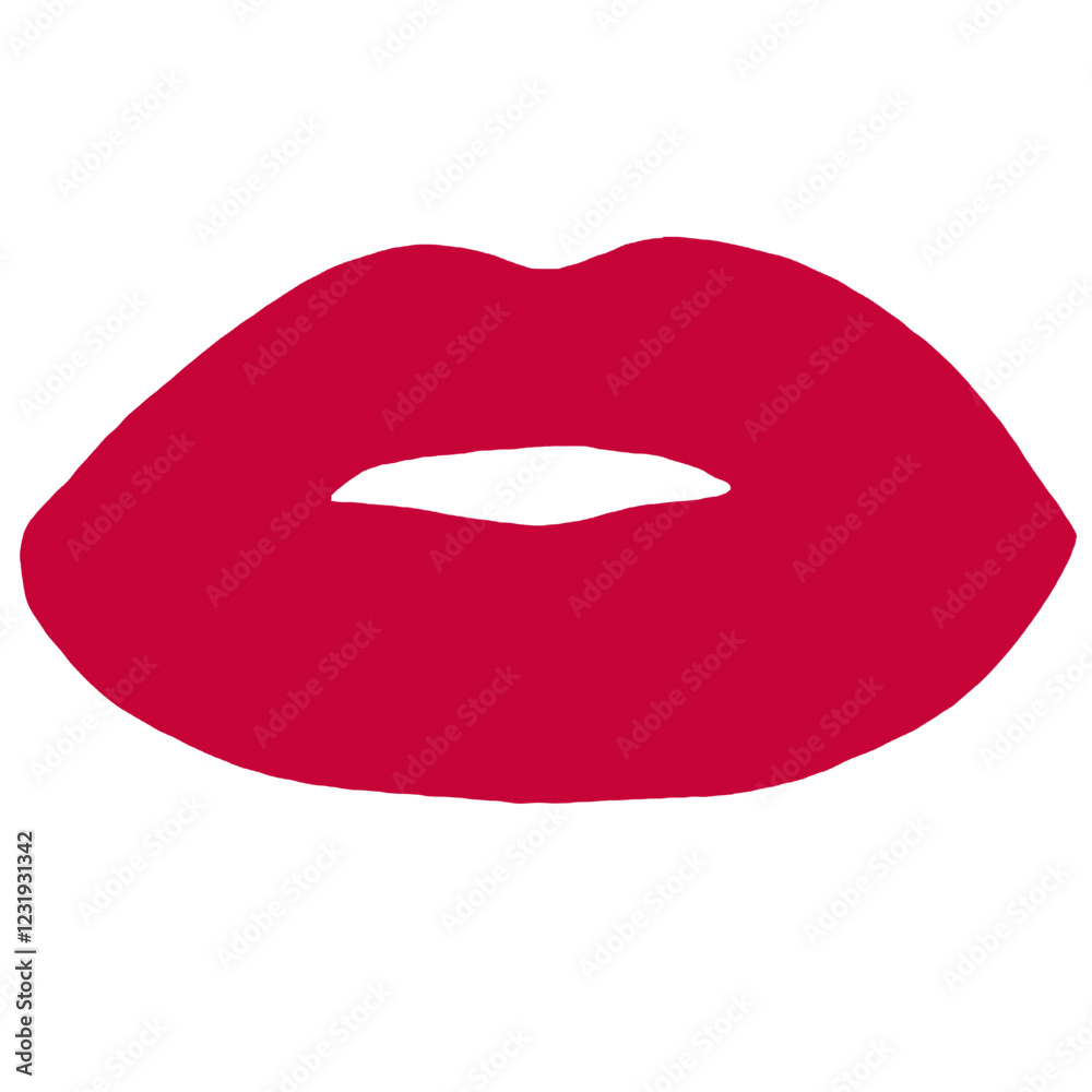 Red lips illustration isolated. Simple woman mouth with red lips. Abstract women lips. Red lips illustration isolated. Simple woman mouth with red lips. Abstract women lips.