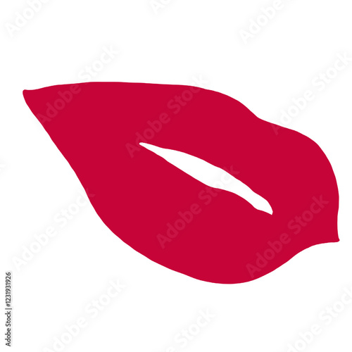 Red lips illustration isolated. Simple woman mouth with red lips. Abstract women lips.