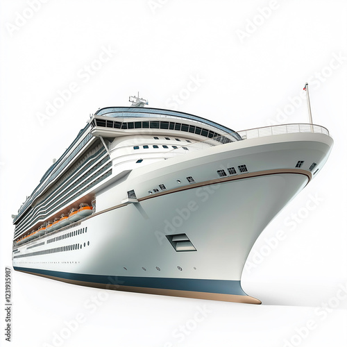 Cruise Ship Isolated on white Background photo