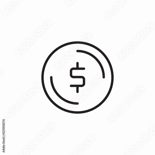 dollar coin icon sign vector
