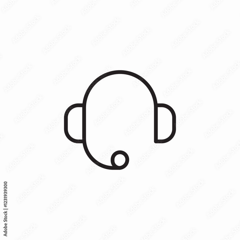 headset microphones icon sign vector headset microphones icon sign vector