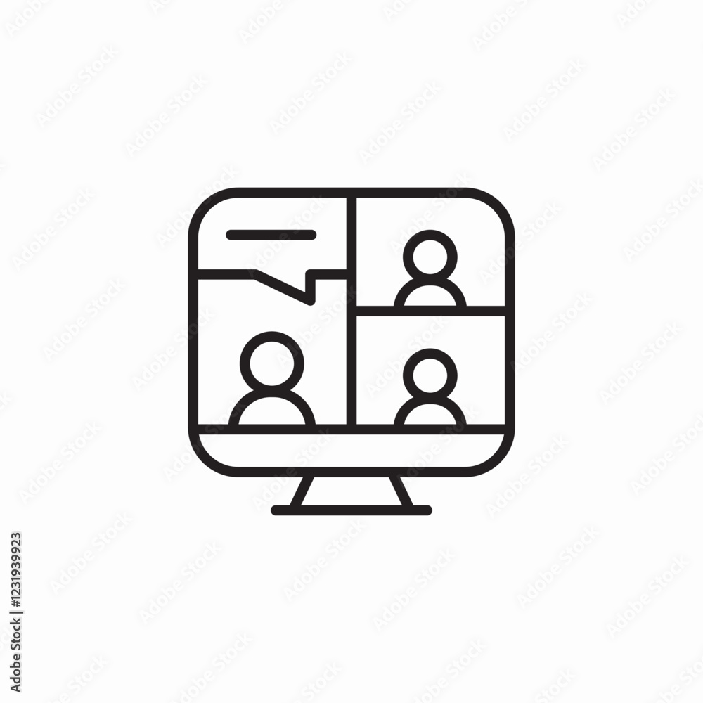 large group online meeting icon sign vector large group online meeting icon sign vector
