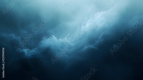 Cloudy formations with cool tones swirling through soft gradients.
