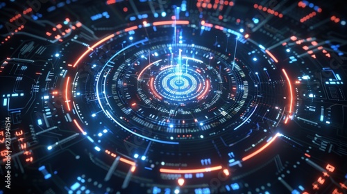 Wallpaper Mural Abstract Digital Futuristic Technology Interface Torontodigital.ca