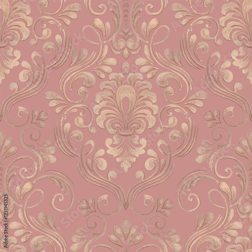 Damask seamless pattern element. Vector classical luxury old fashioned damask ornament, royal victorian seamless texture for wallpapers, textile, wrapping. Vintage exquisite floral baroque template.