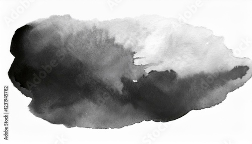 watercolor stain on white background isolated; hand drawn abstract texture photo