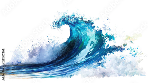 Fototapeta Naklejka Na Ścianę i Meble -  Dynamic ocean wave splashing on transparent background