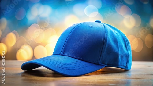 Wallpaper Mural Stylish blue baseball cap, isolated on bokeh backdrop. Perfect stock image for fashion, casual wear, or headwear sites. Torontodigital.ca