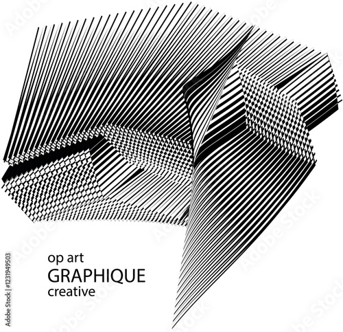 Fotografie op art creative dynamic pattern, modern halftone lines background, vector textur