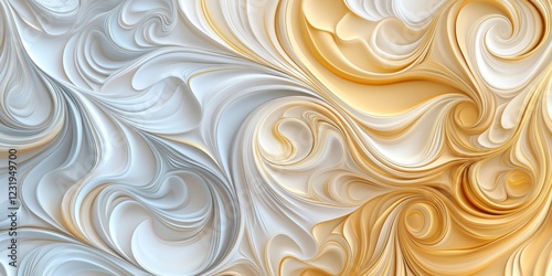 Fluid metallic swirls create an abstract gold and chrome background with modern elegance and luminous gradients
