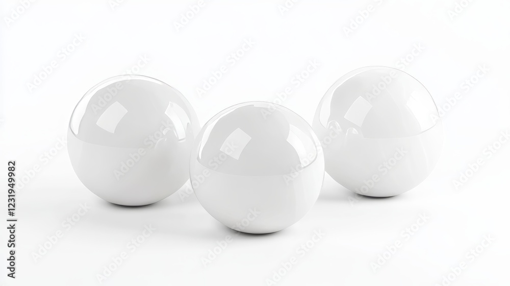 Glossy 3D white sphere with a reflective surface, elegantly isolated on white. Glossy 3D white sphere with a reflective surface, elegantly isolated on white.