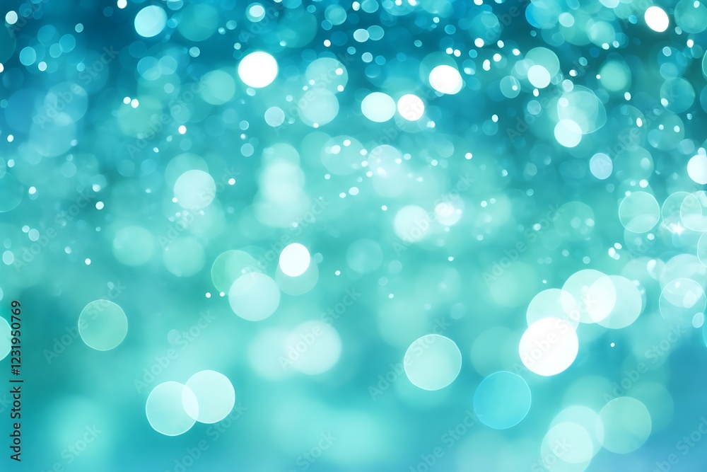 Obraz premium Abstract aquamarine background with bokeh lights