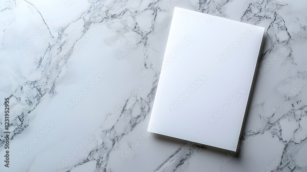 Blank brochure on marble; design mockup