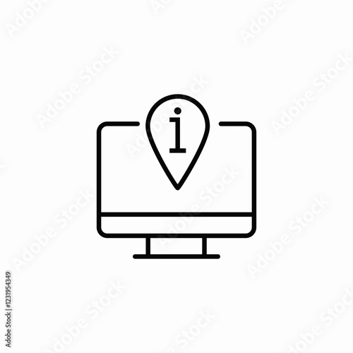 desktop office information page spot icon sign vector