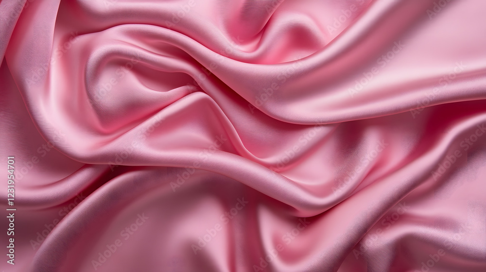Obraz premium Satin-like fabric in a rich pink tone flowing gracefully.