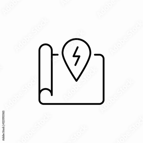 energy location paper map icon sign vector photo